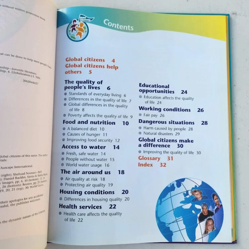 Improving the Quality of Life Global Citizenship Hardcover Book by Susan Watson
